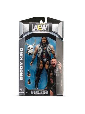 AEW Brody King Series 8 Unmatched Collection Figure 6" Cloak Mask Fist Hands